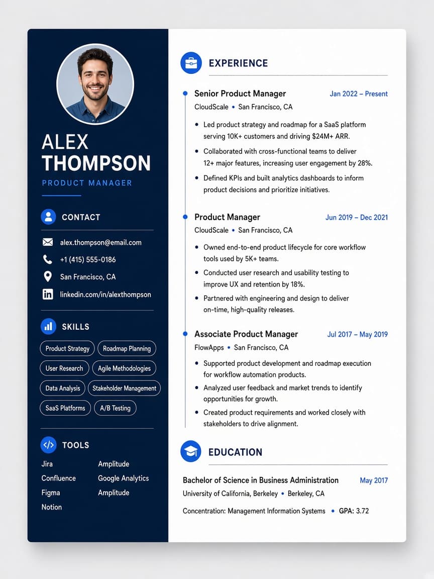 Preview template CV Modern