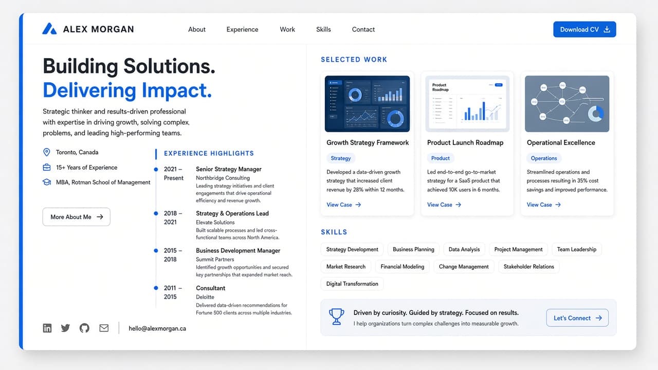 Contoh template portfolio Professional